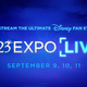 D23 Expo Live logo with dates for official live stream
